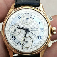Montre vintage bulova cronograph automatic or18k