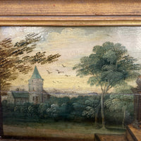 Tableau Ancien Huile Scène Religieuse La Vierge en Visite Chez Anne Début XVIIe