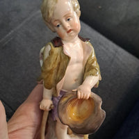 Ancien Sujet Sculpture Ange Statue Porcelaine Meissen Germany 18ème 19ème