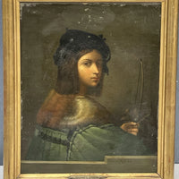 Tableau Ancien Huile Portrait Joueur de Violon Homme Renaissance Raphael XIXe