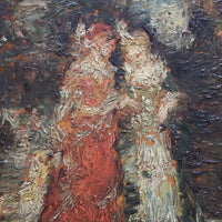 Tableau hsp elégantes avec chien adolphe monticelli (1824-1886) ecole française