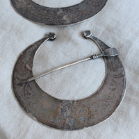 Ancienne paire de fibules berbère argent massif poinçons