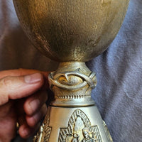 Calice italien en argent massif et restes de dorure vermeil