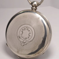 MONTRE GOUSSET ARGENT 3 AIGUILLES 12H ET 24H VINTAGE 1890 POCKET WATCH
