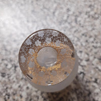 Rare Ancien Petit Vase Daum Nancy Gardeuse D Oies Verre Givré. Bordé D Or.