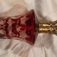 ancienne lampe berger st louis,baccarat, bohème 19 ème siècle