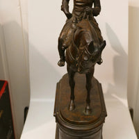 Sculpture ancienne en bronze de Rudolf Kaesbach (1873-1955). Napoléon à cheval