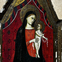 Tableau Ancien Vierge à l’Enfant Jésus Peinture Religieuse Retable Renaissance