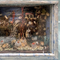 Diorama Verre filé Nevers 19è XIXè Art populaire Paysage Animaux Curiosité Rare