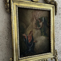Tableau Ancien Agonie Jésus Christ Jardin des Oliviers Peinture Religieuse 18ème