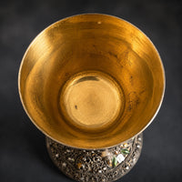 Calice Austro-Hongrois argent massif 925 vermeil émaux perles fines