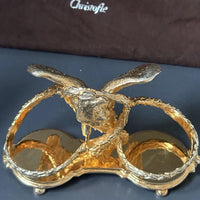 Saleron en métal doré à l’or 24 carats par maison christofle aigle