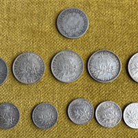 Lot 35 pièces anciennes argent ecu xix ème nap 3 louis philippe leopold hercule