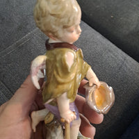 Ancien Sujet Sculpture Ange Statue Porcelaine Meissen Germany 18ème 19ème