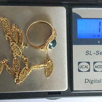 LOT OR 18K or massif 18 carats bijou bague chaîne solid gold 13 g