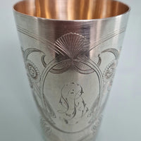 Superbe Timbale Russe Argent Massif 121 Gr Vermeil