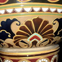 MAGNIFIQUE GRAND VASE EN GRES BYSANTIN SARREGUEMINES no 831