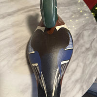 Canard mandarin en bois massif sculpté, leurre vintage du capitaine harry jobes