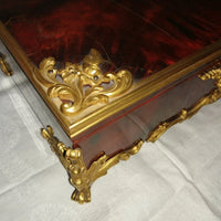 Coffret de table placage écailles style Louis XV Signé Rischmann Pau