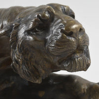 Statuette en bronze tigre rampant