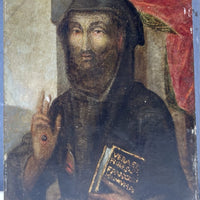 Tableau Religieux Ancien Huile Bois Portrait Saint Renaissance XVIe-XVIIe