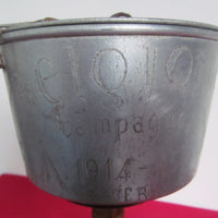Gamelle gravee soldat francais infirmier art de tranchee ww1 yser poilu adrian
