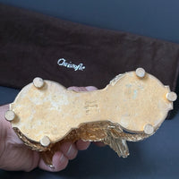 Saleron en métal doré à l’or 24 carats par maison christofle aigle