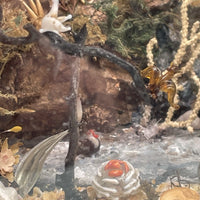 Diorama Verre filé Nevers 19è XIXè Art populaire Paysage Animaux Curiosité Rare