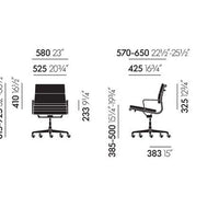 Vitra Alu Chair EA 217 Softpad chaise de bureau avec accoudoirs, Charles et Ray Eames