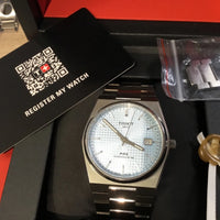 Montre Tissot PRX Powermatic 80 automatique cadran bleu Tiffany bracelet acier