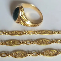 LOT OR 18K or massif 18 carats bijou bague chaîne solid gold 13 g