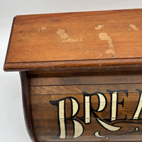 Boite à pain vintage en bois à roulettes ferme bois marron années 70 campagne