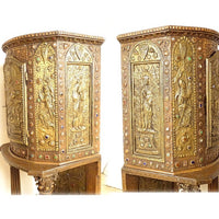 Tabernacle cuivre repoussé Saint Germain orthodoxe byzantin Croisade XIXème