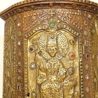 Tabernacle cuivre repoussé Saint Germain orthodoxe byzantin Croisade XIXème
