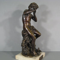 Sculpture en bronze joueur de flute