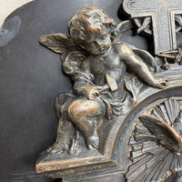 Bénitier En Bronze Argenté Représentant Le Baptême De Jésus.19ème siècle