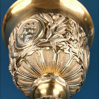 Calice Baroque Ancien Et Patène En Argent Doré 1836