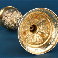 Calice Baroque Ancien Et Patène En Argent Doré 1836