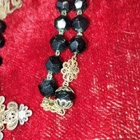 ANCIEN ROSAIRE D'ÉLISABETH. FILIGRANE EN ARGENT ET CRISTAL. XXE SIÈCLE