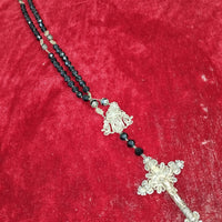 ANCIEN ROSAIRE D'ÉLISABETH. FILIGRANE EN ARGENT ET CRISTAL. XXE SIÈCLE