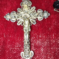 ANCIEN ROSAIRE D'ÉLISABETH. FILIGRANE EN ARGENT ET CRISTAL. XXE SIÈCLE