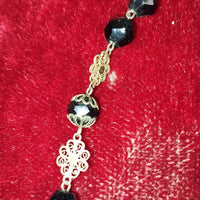 ANCIEN ROSAIRE D'ÉLISABETH. FILIGRANE EN ARGENT ET CRISTAL. XXE SIÈCLE