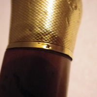 Canne ancienne pommeau or 18k poinçon tête d'aigle