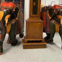 Sculpture paire de grands éléphants indiens anciens