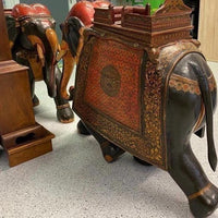 Sculpture paire de grands éléphants indiens anciens