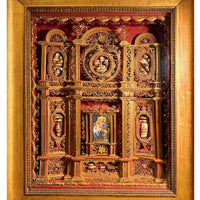 Reliquaire du XVIIIe siècle façon retable aux 21  reliques