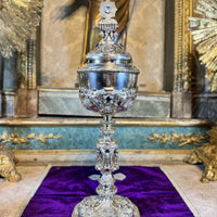Ciboire en argent, modèle cathédrale