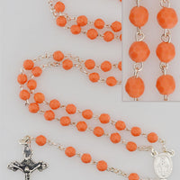 Chapelet en Argent Massif et Perles de Corail