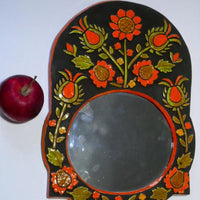 Miroir mural vintage retable en céramique émaillée