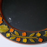 Miroir mural vintage retable en céramique émaillée